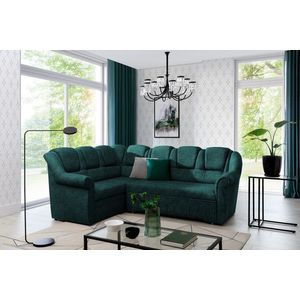 Coltar extensibil stanga 3 locuri ELTAP, LII-093, Lord II, 243x195x112 cm, lemn/poliester, verde inchis imagine