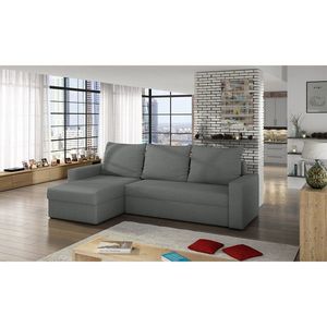 Coltar extensibil reversibil 3 locuri ELTAP, Livio, 237x150x72 cm, lemn/poliester, gri inchis imagine