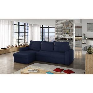 Coltar extensibil reversibil 3 locuri ELTAP, Livio, 237x150x72 cm, lemn/poliester, albastru inchis imagine