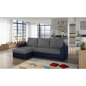 Coltar extensibil reversibil 3 locuri ELTAP, Livio, 237x150x72 cm, lemn/poliester, gri inchis/albastru inchis imagine