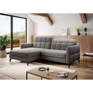 Coltar extensibil stanga 3 locuri ELTAP, Lore-145, Lorelle, 225x160x105 cm, lemn/poliester, gri imagine
