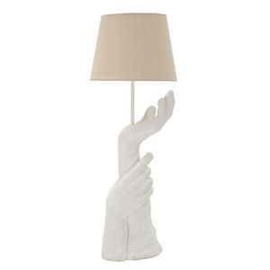 Lampa de masa Life, Mauro Ferretti, 1 x E27, 40W, 35x93 cm, polirasina/fier/textil, alb imagine