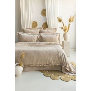 Set cuvertura de pat dubla 3 piese, Fiorella - Beige, Şaheser, Bumbac;Poliester imagine