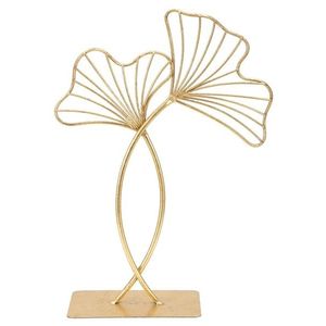 Decoratiune Double Leaves, Mauro Ferretti, 25x8.5x35 cm, fier, auriu imagine