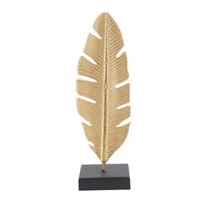 Decoratiune Leaf, Mauro Ferretti, 10x10x34 cm, fier, auriu imagine