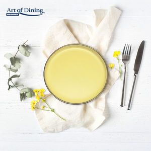 Set 6 farfurii desert Medeea, Art of Dining by Heinner, 20 cm, ceramica, galben/negru imagine