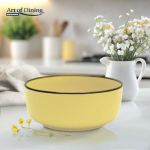 Set 5 boluri Medeea, Art of Dining by Heinner, 16 cm, ceramica, galben/negru imagine