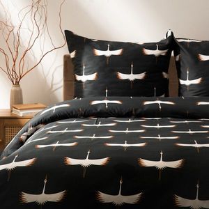 Lenjerie de pat King Size, Devika, Homla, 3 piese, 200x220 cm, bumbac satinat, grafit/alb imagine