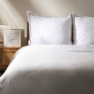 Lenjerie de pat King Size, Esperin, Homla, 3 piese, 200x220 cm, bumbac satinat, alb/negru imagine