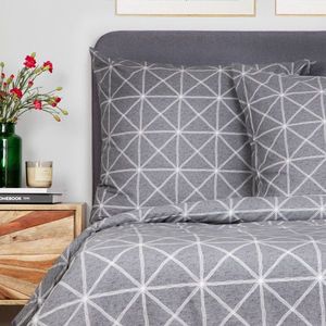 Lenjerie de pat dubla Felix Grey, Homla, 3 piese, 160x200 cm, bumbac, gri/alb imagine
