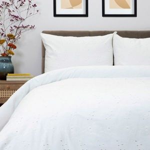 Lenjerie de pat King Size, Lilith, Homla, 3 piese, 200x220 cm, bumbac, alb imagine