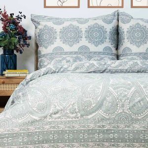 Lenjerie de pat dubla Motifs, Homla, 3 piese, 160x200 cm, bumbac satinat, multicolor imagine