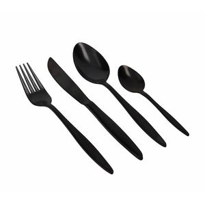 Set tacamuri 16 piese, Stretch Black, Brandani, inox, negru imagine
