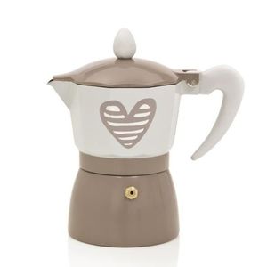 Cafetiera filtru 1 ceasca, Heartbeat Dove Grey, Brandani, 13x7x13 cm, aluminiu imagine