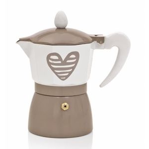 Cafetiera filtru 3 cesti, Heartbeat Dove Grey, Brandani, 16x8.5x15.5 cm, aluminiu imagine