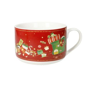 Cana mic dejun, Elfomagia Red, Brandani, 13x8.5 cm, portelan New Bone China imagine