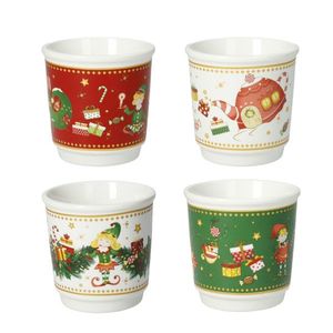 Set 4 pahare, Elfomagia, Brandani, 6x6 cm, portelan New Bone China imagine