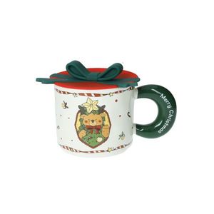Cana cu capac, Ribbon Green, Brandani, 9.5x8.5 cm, portelan New Bone China imagine