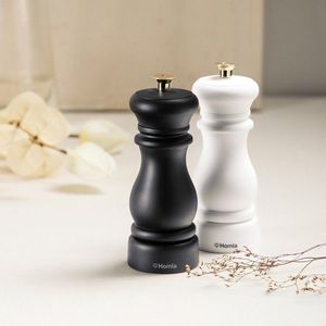 Set 2 rasnite pentru sare/piper Evron, Homla, 6x16 cm, plastic, alb/negru imagine