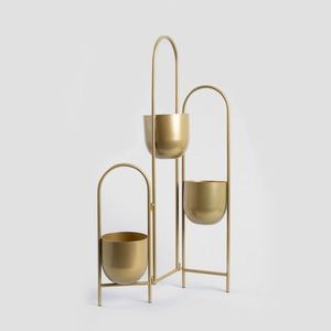 Suport pentru flori Floero, Homla, 49x14x80 cm, metal, auriu imagine