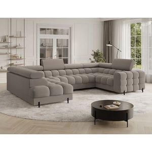 Coltar extensibil stanga 3 locuri ELTAP, LT-18SO, Fectory, 346x205x93 cm, lemn/poliester, bej inchis imagine
