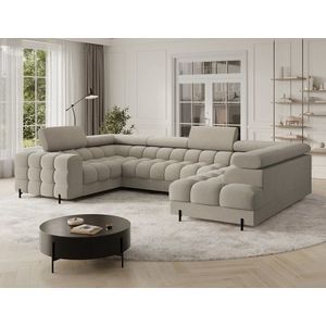 Coltar extensibil dreapta 3 locuri ELTAP, RT-18AU, Fectory, 346x205x93 cm, lemn/poliester, bej imagine