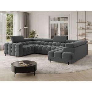 Coltar extensibil dreapta 3 locuri ELTAP, RT-06SO, Fectory, 346x205x93 cm, lemn/poliester, gri inchis imagine