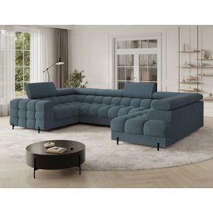 Coltar extensibil dreapta 3 locuri ELTAP, RT-40JAF, Fectory, 346x205x93 cm, lemn/poliester, albastru imagine
