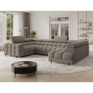 Coltar extensibil dreapta 3 locuri ELTAP, RT-20ROY, Fectory, 346x205x93 cm, lemn/poliester, maro imagine