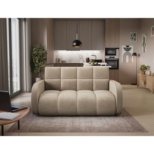 Canapea extensibila 3 locuri ELTAP, Deverio, 154x103x83 cm, lemn/poliester, bej imagine