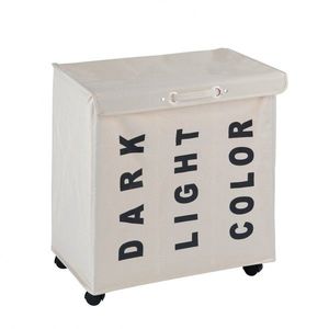 Cos pentru rufe cu 3 compartimente, mobil, Trivo Beige, Wenko, poliester/poliamida, 116 l, bej imagine