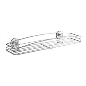 Polita pentru baie Wenko, Vacuum-Loc® Maxi Milazzo, 15 x 52 cm, otel, argintiu imagine