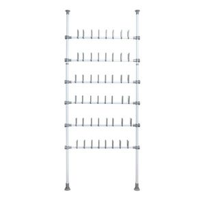 Suport extensibil pentru incaltaminte, Wenko, Herkules Pull-out Shelf, 48 perechi, inox/plastic/polipropilena, gri/alb imagine