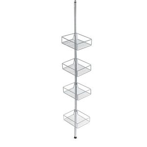 Etajera de colt extensibila pentru baie, Wenko, Domaso, 25 x 62-275 x 20 cm, inox imagine