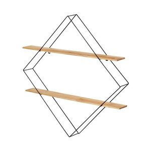 Etajera, Wenko, Geo, 56 x 56 x 10 cm, lemn/metal, negru/maro imagine