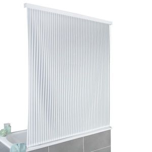 Perdea de dus tip rola, Wenko, Roller, 132 x 240 cm x 5 cm, aluminiu/polietilena, alb imagine