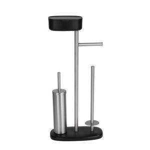 Suport pentru hartie igienica si perie toaleta, Wenko, Rivazza, 32 x 72.5 x 17 cm, inox imagine