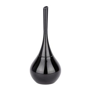 Perie de toaleta cu suport, Wenko, Flakon Black, 17 x 42.5 cm, ceramica, negru imagine