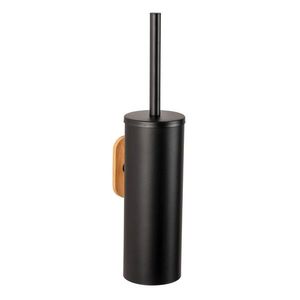 Perie de toaleta cu suport, Wenko, Turbo-Loc, Orea, 9 x 41 x 13 cm, bambus/inox, natur/negru imagine