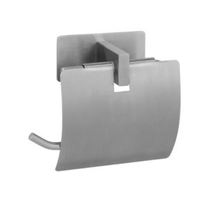 Suport hartie igienica, Wenko, Turbo-Loc, Genova Matt, 14 x 11.4 x 6.2 cm, inox, gri imagine