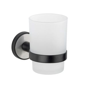 Suport periute si pasta de dinti, Wenko, UV-Loc, Udine, 6 x 9.5 x 11 cm, inox/sticla imagine