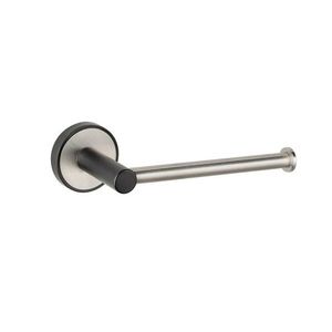 Suport hartie igienica, Wenko, UV-Loc, Udine, 17 x 5 x 6 cm, inox, gri/negru imagine