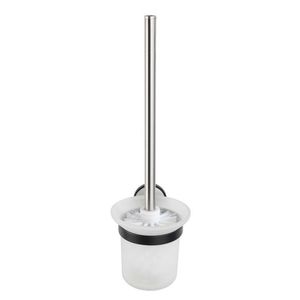 Perie pentru toaleta cu suport, Wenko, UV-Loc, Udine, 11 x 38 x 15.5 cm, inox/sticla imagine