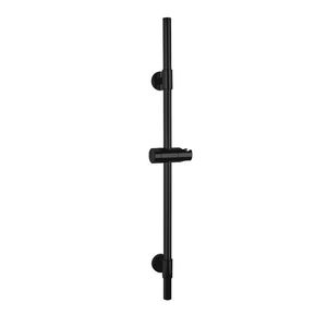 Bara cu suport pentru dus, Wenko, Basic, 66 cm, inox, negru imagine