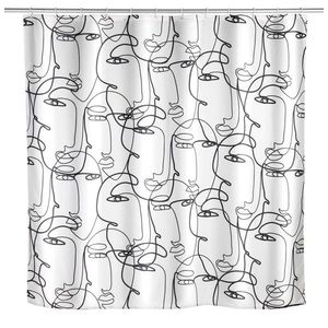 Perdea de dus, Wenko, Faces, 180 x 200 cm, poliester, multicolor imagine