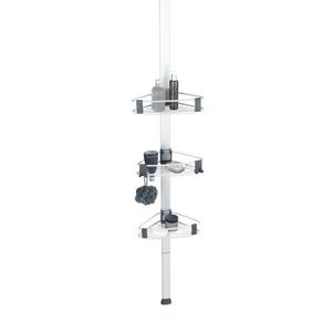 Etajera extensibila pentru dus, Wenko, Purio, 35.5 x 290 x 19.5 cm, aluminiu/plastic, gri/negru imagine