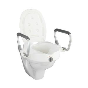 Capac de toaleta cu suporturi pentru brate, Wenko, Armrest, 55 x 47.5 x 37.5 cm, plastic/aluminiu, alb imagine