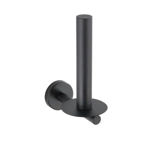 Suport hartie igienica, Wenko, Bosio, 8 x 12.5 x 18 cm, inox, negru imagine