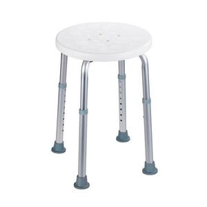 Scaunel pentru baie, Wenko, Bathroom Secura, 45.5 x 45.5 x 39.5-57.5 cm, aluminiu/plastic, alb gri imagine