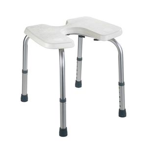 Scaunel pentru baie, Wenko, Secura, 46 x 53.5 x 36-46 cm, aluminiu/plastic, alb/gri imagine